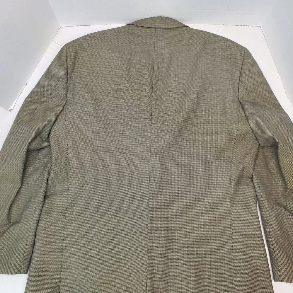 Machado by‎ George Machado Mens 44L Blazer 3-Button Olive Brown 90s Professional